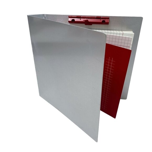 Metal Binder 8.5" Brushed Metal with Clip and inserts - Picture 1 of 14